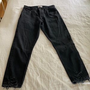 Agolde Jamie distressed black jeans